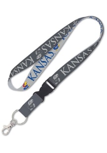 Kansas Jayhawks 1 Charcoal Detachable Buckle Lanyard - Charcoal