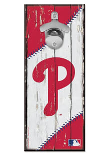 Philadelphia Phillies 5x11 inch Bottle Opener Sign - Red