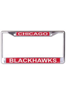 Chicago Blackhawks Metallic Printed License Plate Frame - Black
