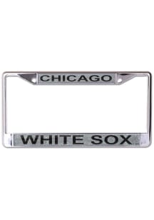Chicago White Sox Metallic Glitter License Plate Frame - Black