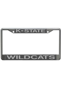 K-State Wildcats Carbon Fiber License Plate Frame - Silver