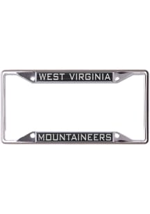 West Virginia Mountaineers Inlaid Black and Silver License Plate Frame - Silver