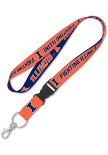 Illinois Fighting Illini Team Color Detachable Lanyard - Orange