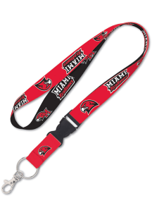 Miami RedHawks Team Color Detachable Lanyard - Red