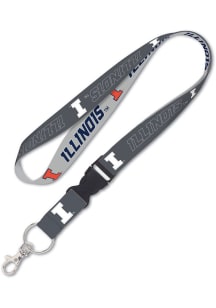 Illinois Fighting Illini Charcoal Lanyard - Charcoal