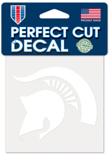 Michigan State Spartans 4x4 White Auto Decal - White