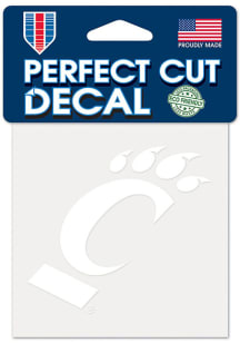 Cincinnati Bearcats 4x4 White Auto Decal - White