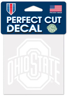 Ohio State Buckeyes 4x4 White Auto Decal - White