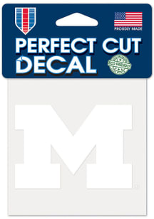 Michigan Wolverines 4x4 White Auto Decal - White