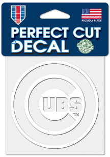 Chicago Cubs 4x4 White Auto Decal - White