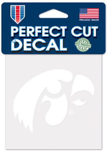 Iowa Hawkeyes 4x4 White Auto Decal - White