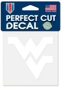 West Virginia Mountaineers 4x4 White Auto Decal - White