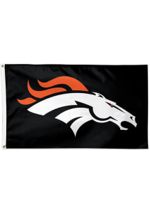 Denver Broncos Basic Logo Silk Screen Grommet Flag - Black