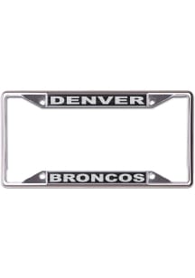 Denver Broncos Black and Silver License Plate Frame - Black
