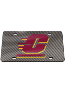 Central Michigan Chippewas Red Carbon Fiber Car Accessory License Plate