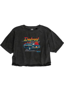Blue 84 Detroit Womens Black Muscle Car Short Sleeve T-Shirt