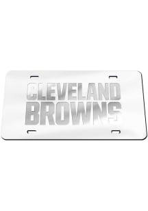 Cleveland Browns Silver Frosted Team Name Car Accessory License Plate