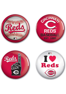 Cincinnati Reds 4pk Button - Red