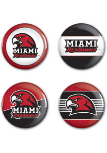 Miami RedHawks 4pk Button - Red