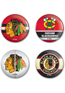 Chicago Blackhawks 4pk Button - Black