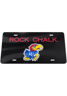 Kansas Jayhawks Black Black Rock Chalk Car Accessory License Plate