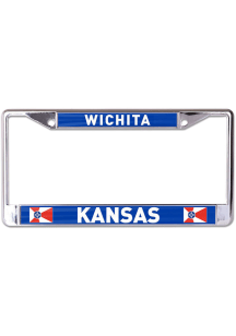 Wichita Flag Printed License Plate Frame - Blue
