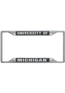 Michigan Wolverines Carbon Fiber License Plate Frame - Silver