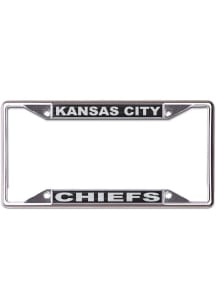 Kansas City Chiefs Black and Silver License Plate Frame - Black