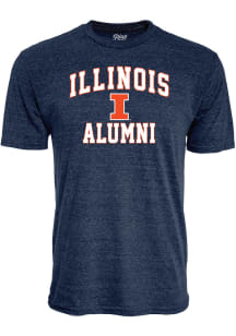 Blue 84 Illinois Fighting Illini Navy Blue Arch Mascot Alumni Short Sleeve Fashion T Shirt