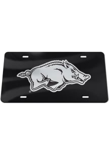 Arkansas Razorbacks Black Silver on Black Car Accessory License Plate