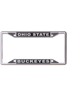 Ohio State Buckeyes Black and Silver License Plate Frame - Silver