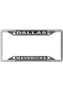 Dallas Mavericks Black and Silver License Plate Frame - Silver