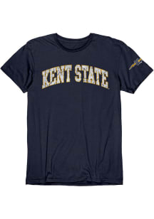 Blue 84 Kent State Golden Flashes Navy Blue Arch Name With Sleeve Hit Short Sleeve Fashion T Shirt