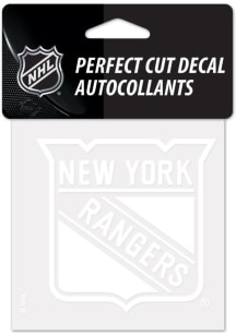 New York Rangers White 4x4 Inch Auto Decal - White