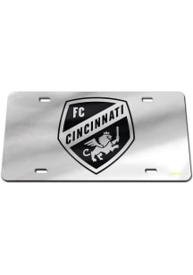 FC Cincinnati Silver Black on Silver Car Accessory License Plate