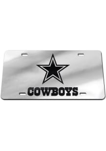 Dallas Cowboys Silver Black on Silver Car Accessory License Plate