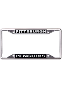 Pittsburgh Penguins Black and Silver License Plate Frame - Black
