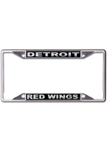 Detroit Red Wings Black and Silver License Plate Frame - Black