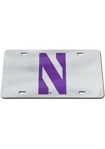 Northwestern Wildcats Silver Team Logo Silver Car Accessory License Plate