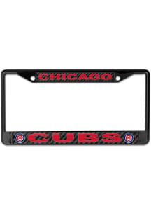 Chicago Cubs Carbon Fiber License Plate Frame - Black