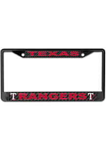 Texas Rangers Carbon Fiber License Plate Frame - Black