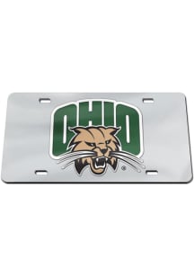 Ohio Bobcats Silver Team Logo Silver Car Accessory License Plate