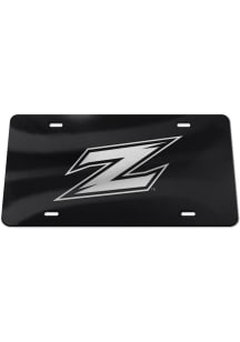 Akron Zips Black Silver Team Logo Black Car Accessory License Plate