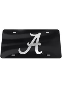Alabama Crimson Tide Black Silver Team Logo Black Car Accessory License Plate