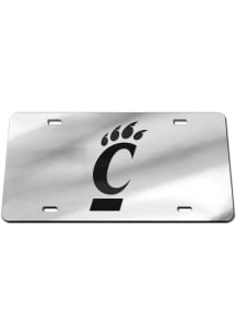 Cincinnati Bearcats Silver Black Team Logo Silver Car Accessory License Plate