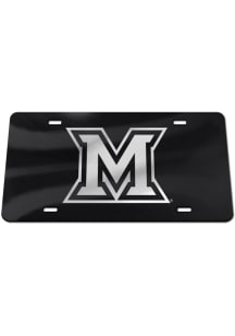Miami RedHawks Black Silver Team Logo Black Car Accessory License Plate