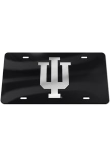 Indiana Hoosiers Black Silver Team Logo Black Car Accessory License Plate