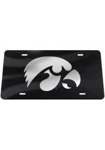 Iowa Hawkeyes Black Silver Team Logo Black Car Accessory License Plate