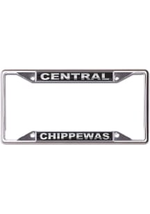 Central Michigan Chippewas Black and Silver License Plate Frame - Black