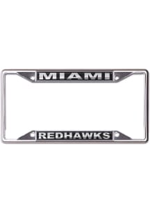 Miami RedHawks Black and Silver License Plate Frame - Black